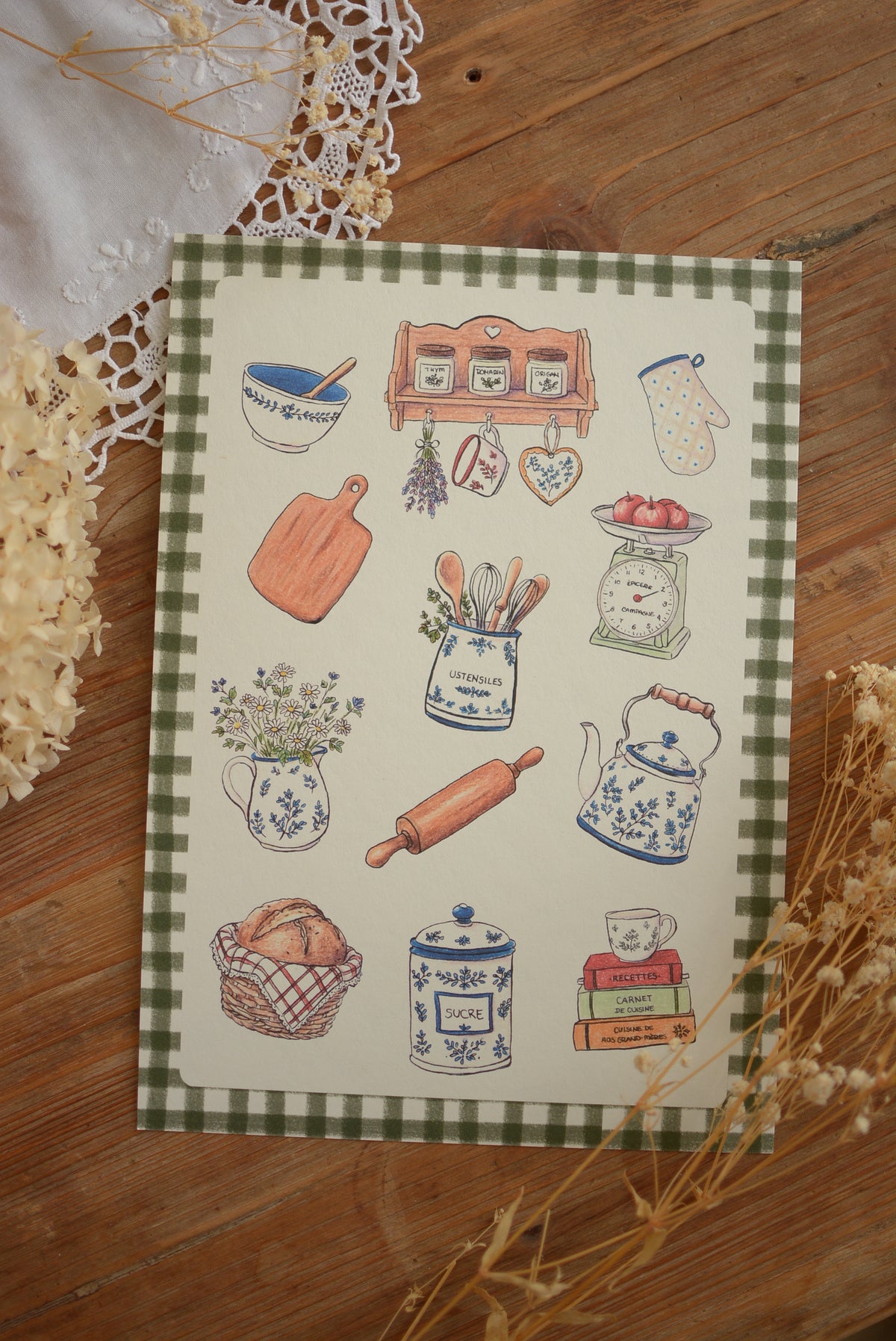 Affiche illustrée - La cuisine du cottage