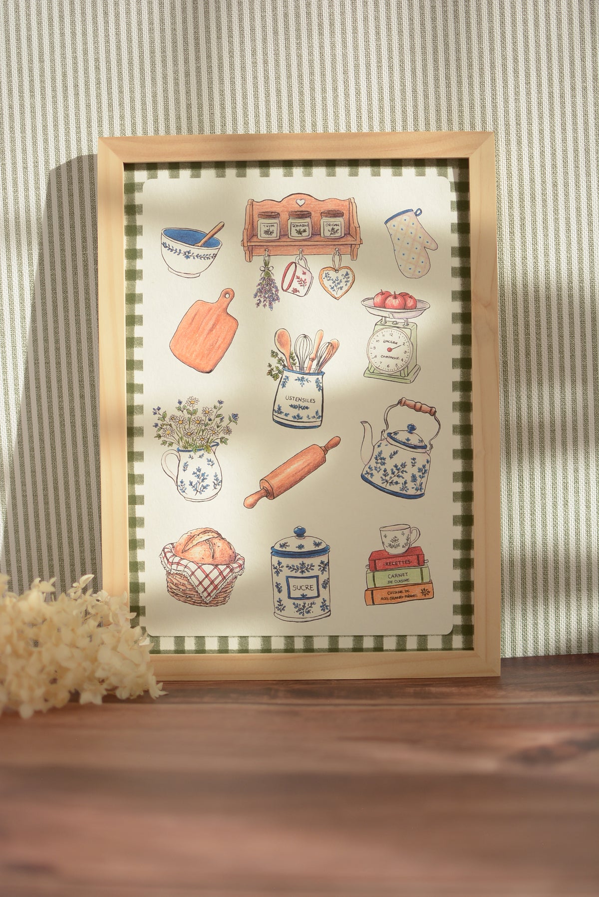 Affiche illustrée - La cuisine du cottage