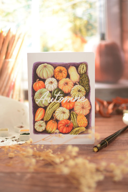 Carte de vœux – Citrouilles d’Automne