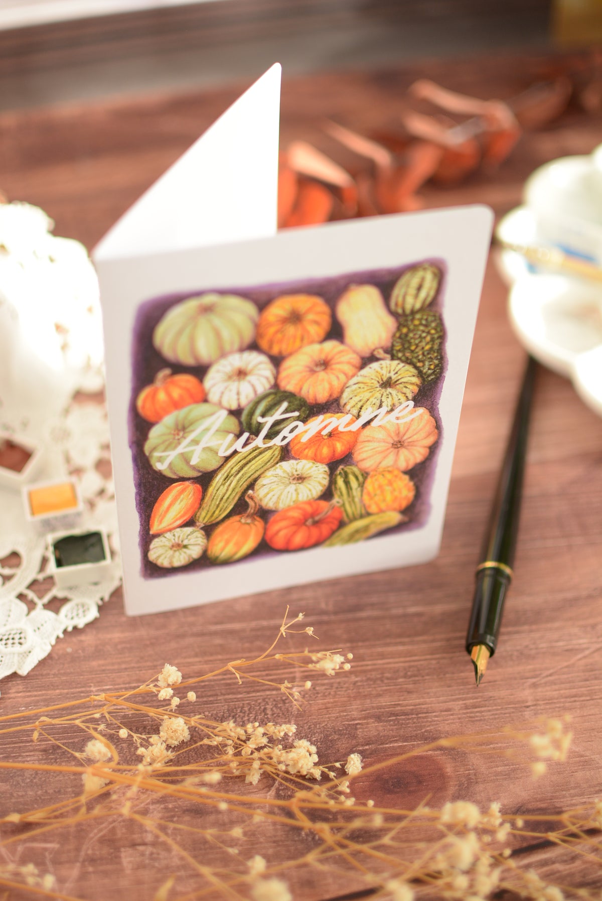 Carte de vœux – Citrouilles d’Automne