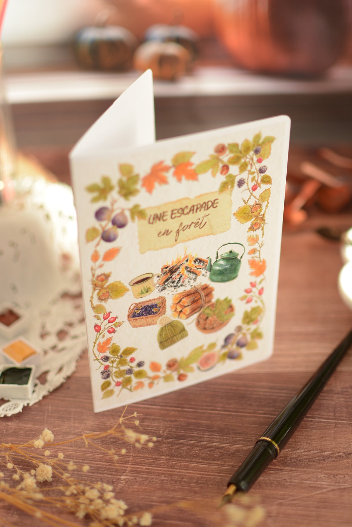 Carte de vœux – Une escapade en forêt