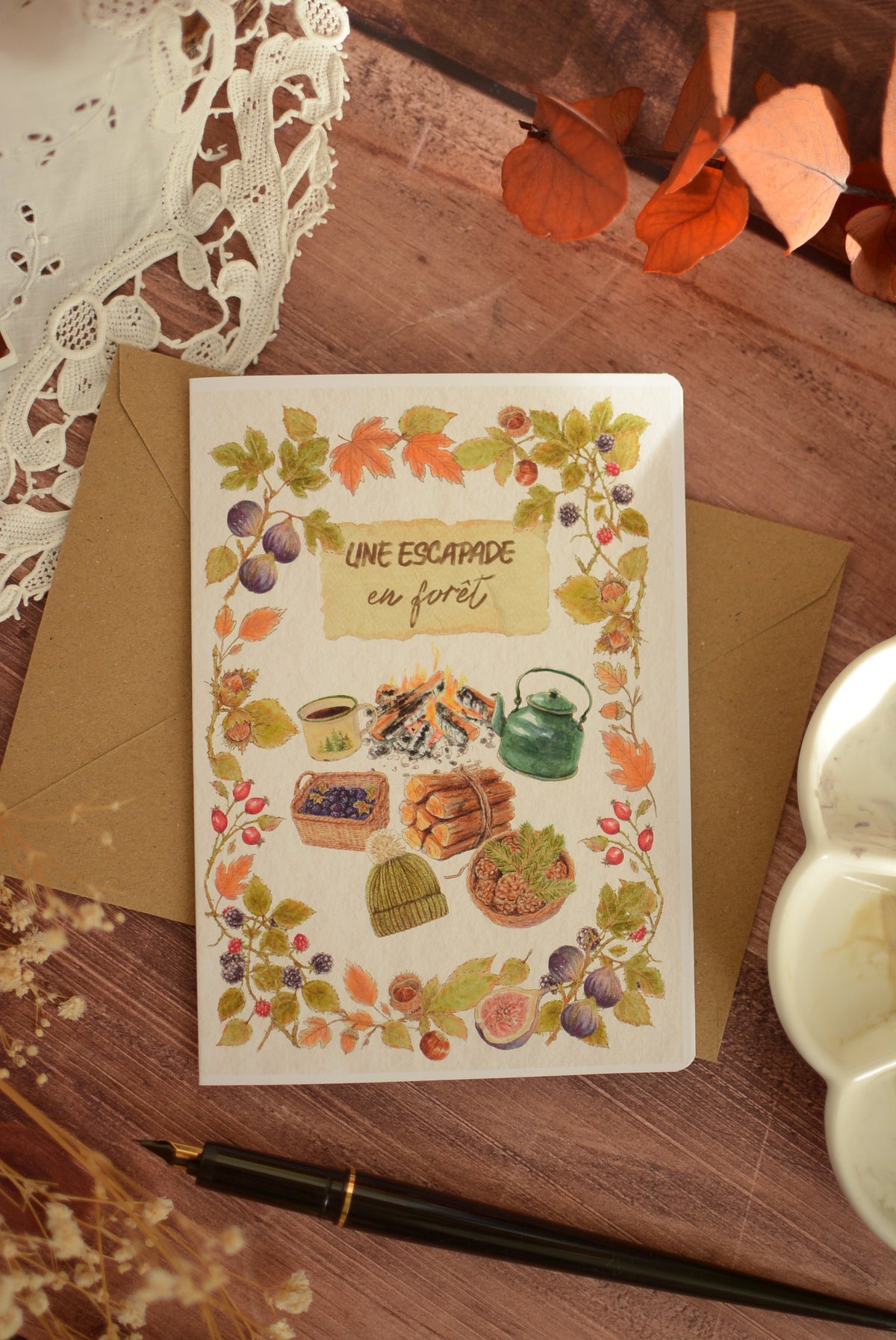 Carte de vœux – Une escapade en forêt