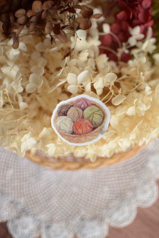 Stickers tricot pelotes de laine