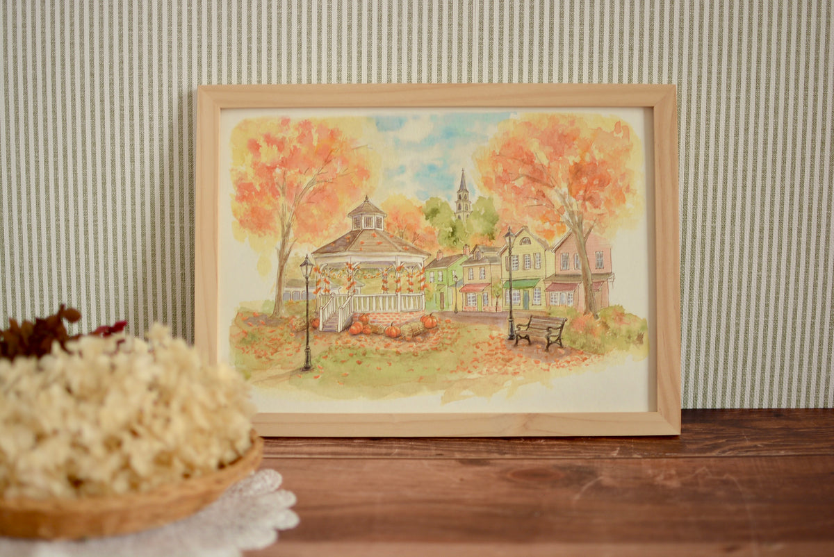 Affiche illustrée – Le kiosque d'automne