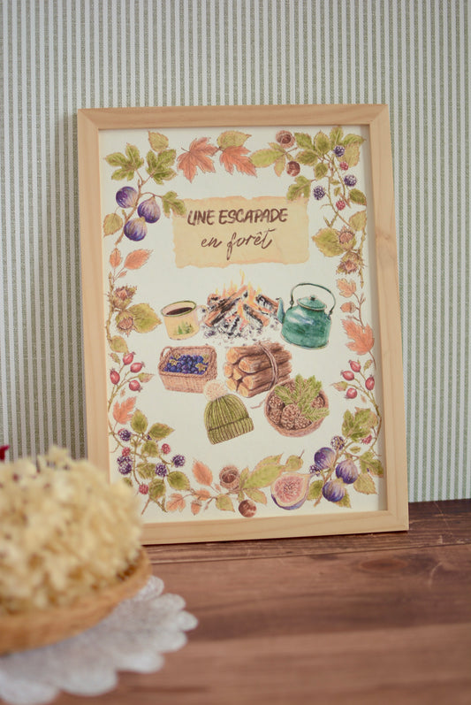 Affiche illustrée - Une escapade en forêt
