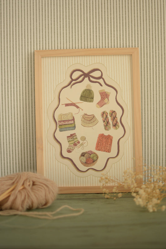 Affiche illustrée Tricot