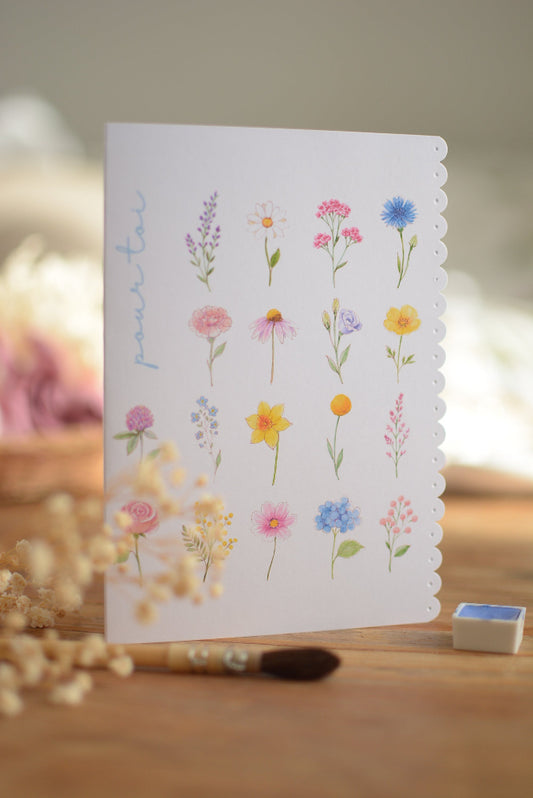 Carte de vœux Fleurs du jardin