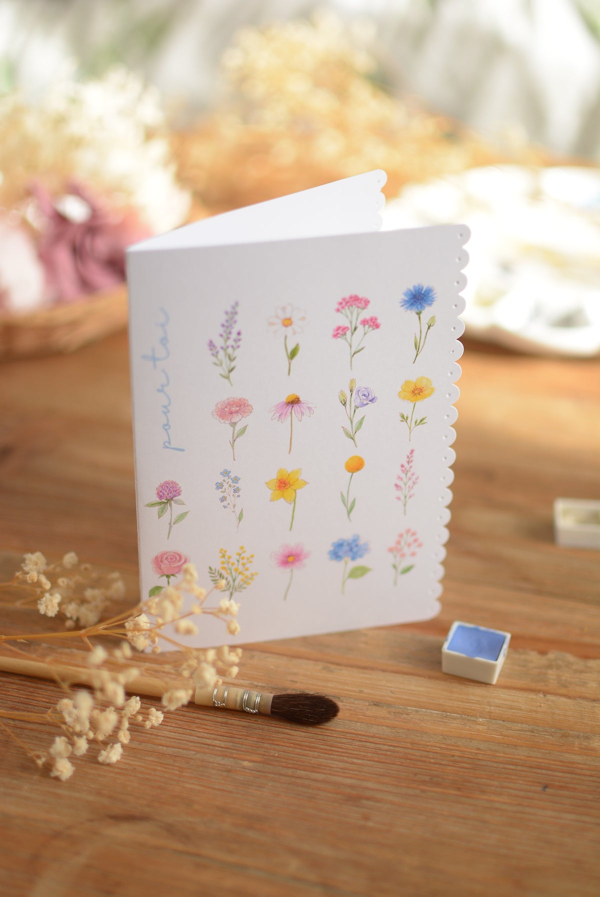 Carte de vœux Fleurs du jardin