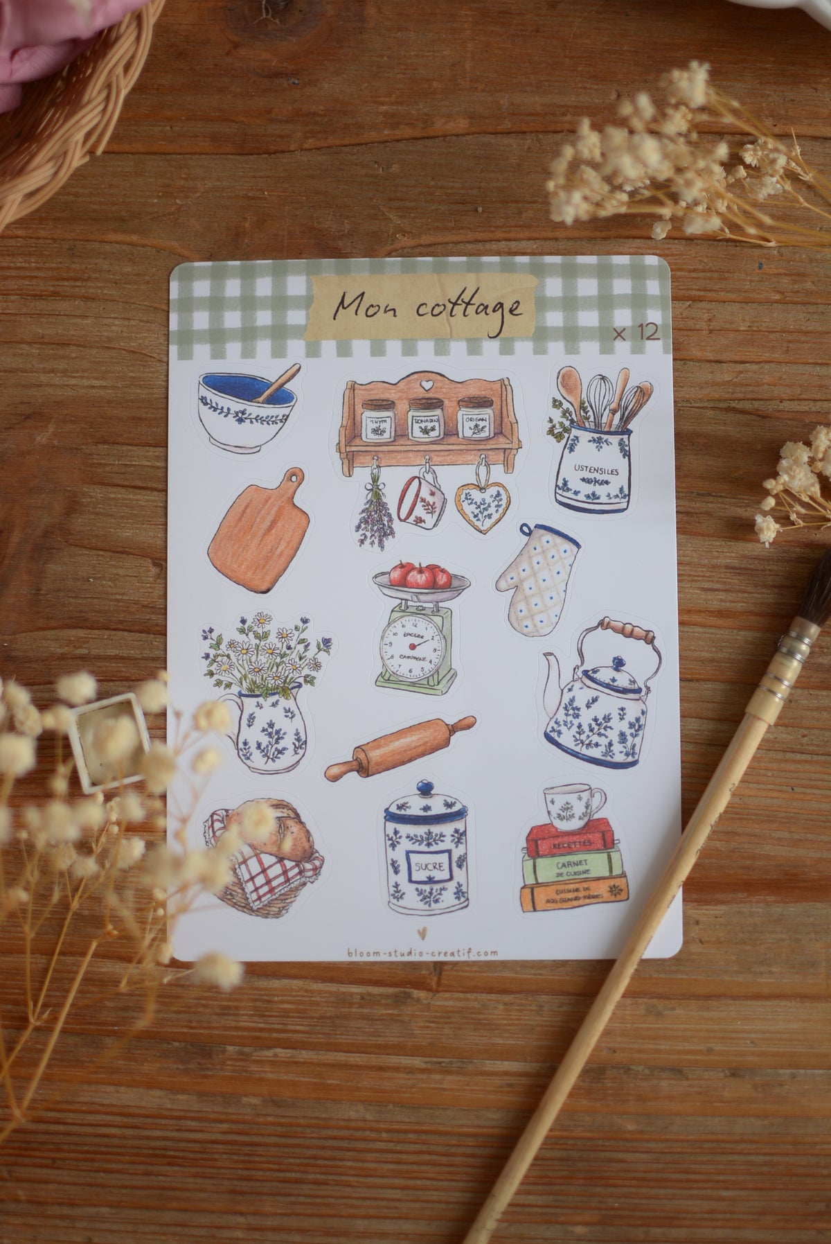 Planche de stickers Mon Cottage