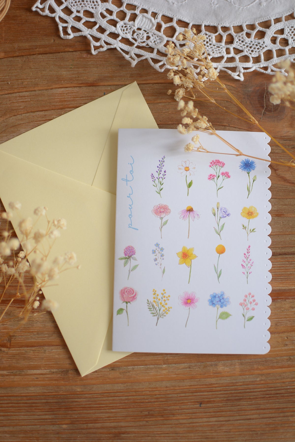Carte de vœux Fleurs du jardin